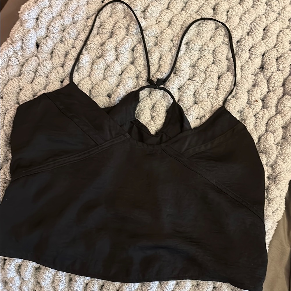 Black Strappy Crop Top